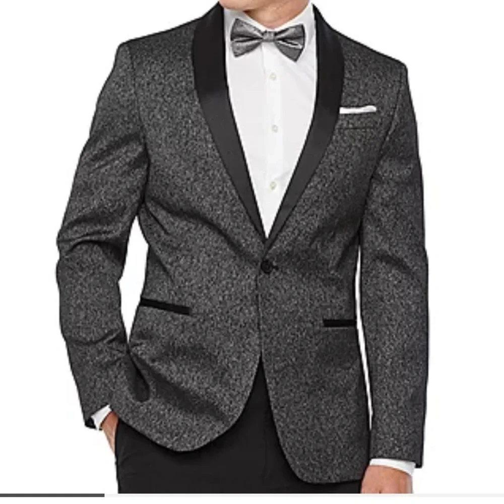 J. Ferrar Dinner Jacket Charcoal Sparkle - Picture 1 of 5